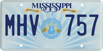 MS license plate MHV757