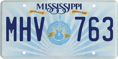 MS license plate MHV763