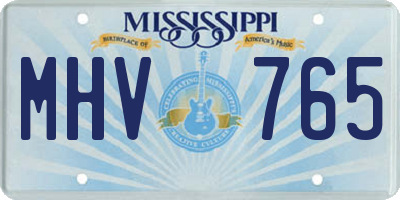 MS license plate MHV765