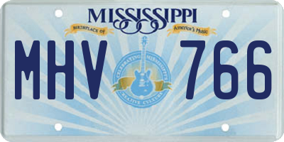 MS license plate MHV766