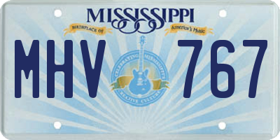 MS license plate MHV767