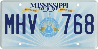 MS license plate MHV768