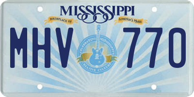 MS license plate MHV770