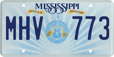 MS license plate MHV773