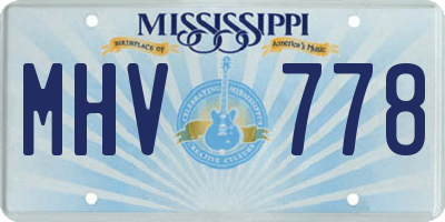 MS license plate MHV778