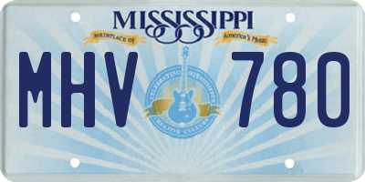 MS license plate MHV780