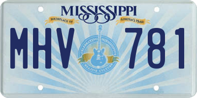 MS license plate MHV781