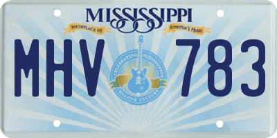 MS license plate MHV783