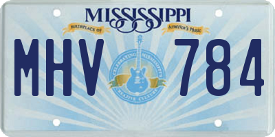MS license plate MHV784