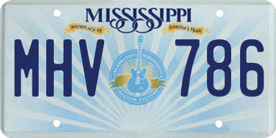 MS license plate MHV786