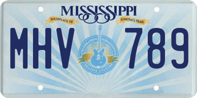 MS license plate MHV789