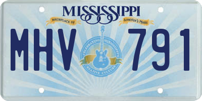 MS license plate MHV791
