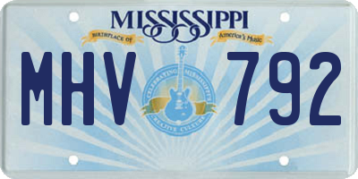 MS license plate MHV792