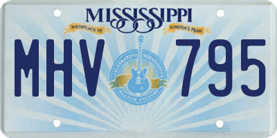 MS license plate MHV795