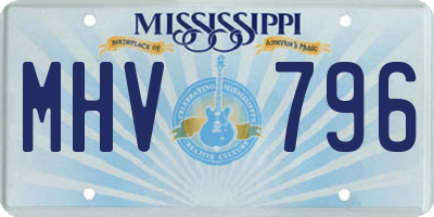 MS license plate MHV796