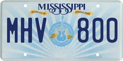 MS license plate MHV800