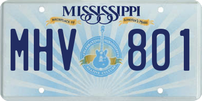 MS license plate MHV801