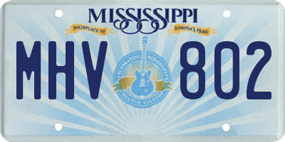 MS license plate MHV802