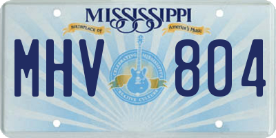 MS license plate MHV804