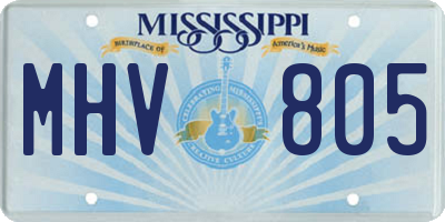 MS license plate MHV805