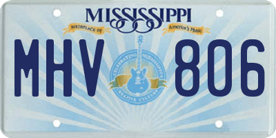 MS license plate MHV806