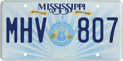 MS license plate MHV807