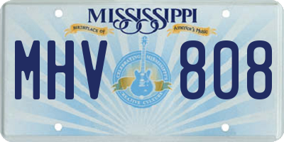 MS license plate MHV808