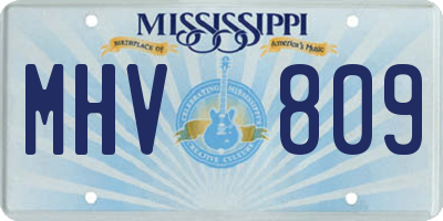MS license plate MHV809