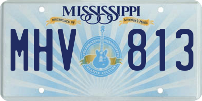 MS license plate MHV813