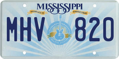 MS license plate MHV820