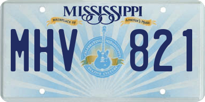 MS license plate MHV821