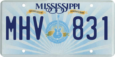 MS license plate MHV831