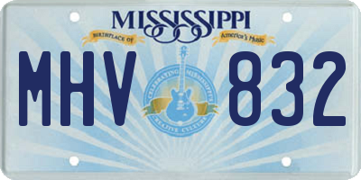 MS license plate MHV832