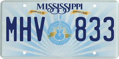 MS license plate MHV833