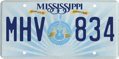 MS license plate MHV834