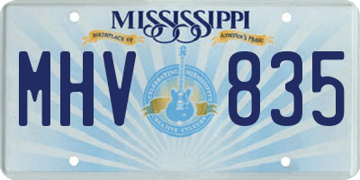 MS license plate MHV835