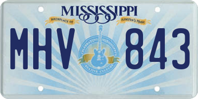 MS license plate MHV843