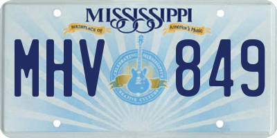 MS license plate MHV849