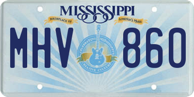 MS license plate MHV860