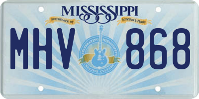 MS license plate MHV868