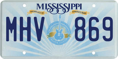 MS license plate MHV869