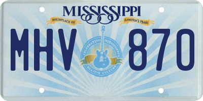 MS license plate MHV870