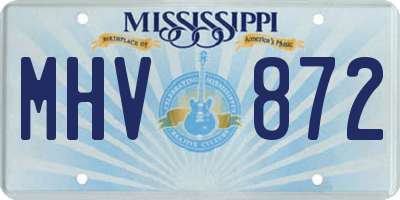MS license plate MHV872