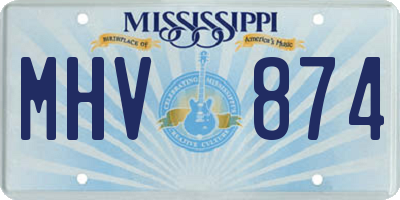 MS license plate MHV874