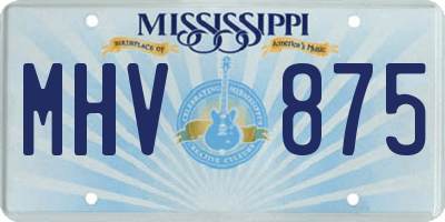 MS license plate MHV875