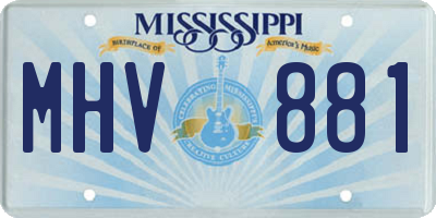 MS license plate MHV881