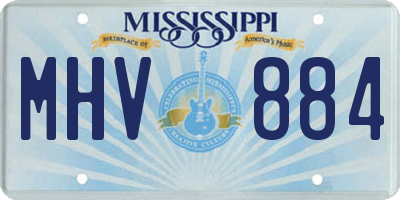 MS license plate MHV884