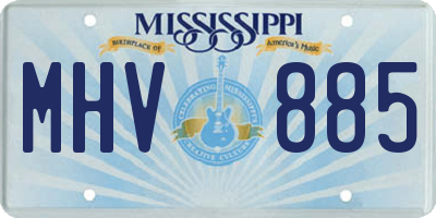 MS license plate MHV885