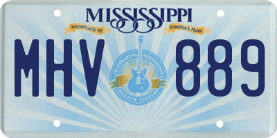 MS license plate MHV889