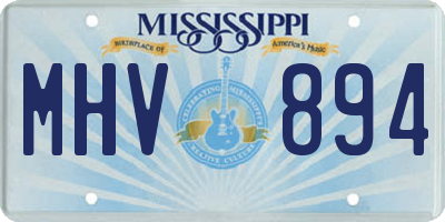 MS license plate MHV894
